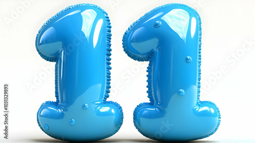 Two large blue balloons sha...
