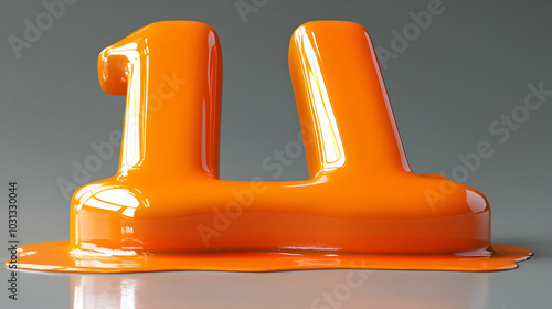 An orange number 14, appear...