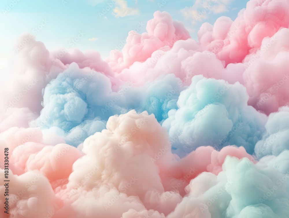 whimsical cotton candy landscape, featuring fluffy, pastel-colored clouds resembling spun sugar, inviting viewers into a sweet, dreamlike world of fantasy and joy whimsical cotton candy landscape, featuring fluffy, pastel-colored clouds resembling spun sugar, inviting viewers into a sweet, dreamlike world of fantasy and joy