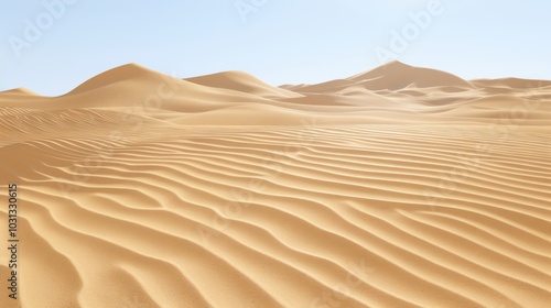 Serene Sand Dunes Under Clear Blue Sky