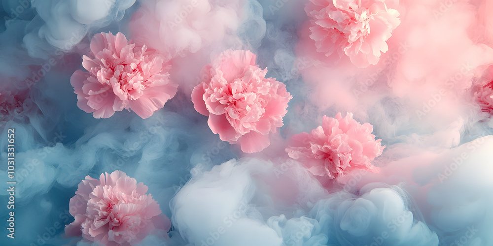 Flowers in the smoke, fairy-like beauty Flowers in the smoke, fairy-like beauty