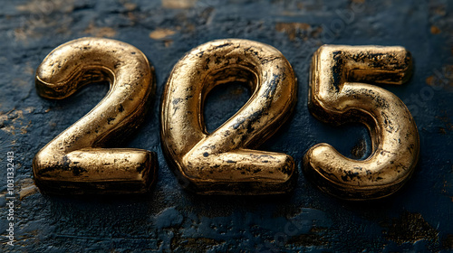 Close-up of metallic number...