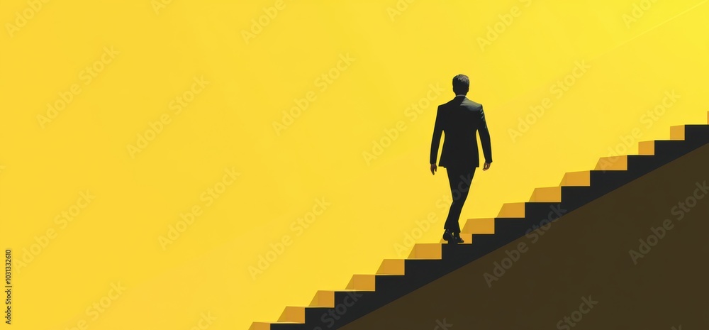 Man Climbs Stairs. Man Climbs Stairs.