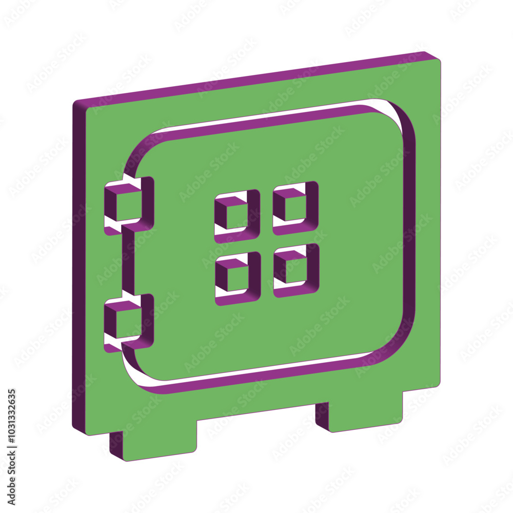 Illustration Vector graphic of safe box icon template Illustration Vector graphic of safe box icon template
