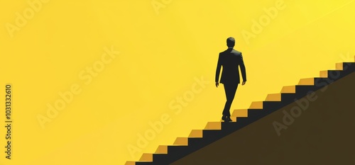 Man Climbs Stairs.