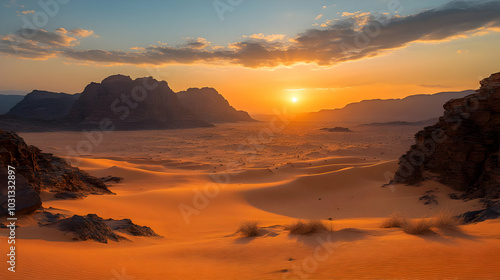 Serene desert landscape at ...