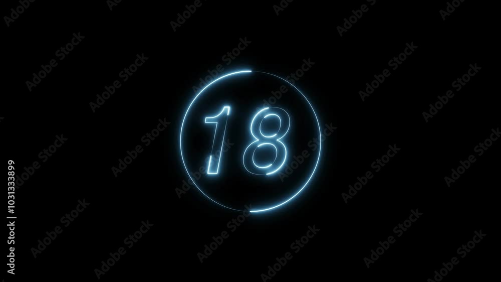 Glowing Neon Counting Text Number Animation. Glowing Neon Counting Text Number Animation.