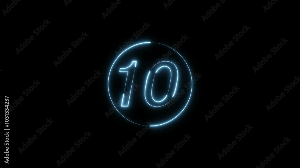 Glowing Neon Counting Text Number Animation. Glowing Neon Counting Text Number Animation.