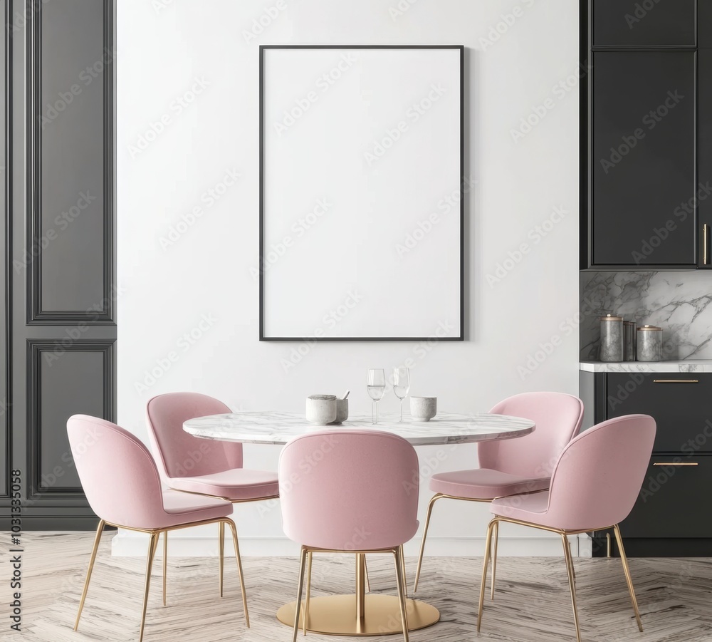Modern Dining Room Mockup. Modern Dining Room Mockup.
