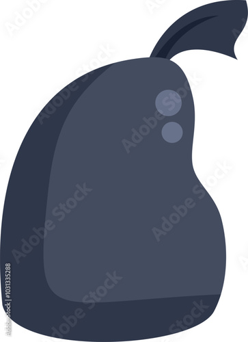 Illustration of a black garbage bag knotted and full of trash, symbolizing waste management and disposal