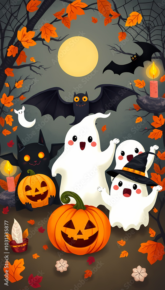 halloween background with pumpkin and bats halloween background with pumpkin and bats
