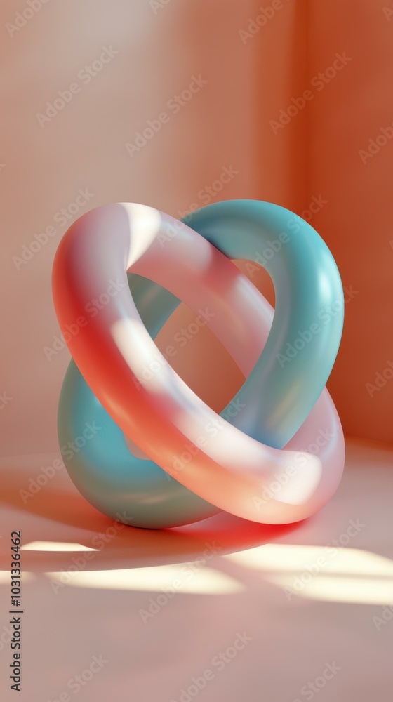 Interlocking circles in pink and blue. AI. Interlocking circles in pink and blue. AI.