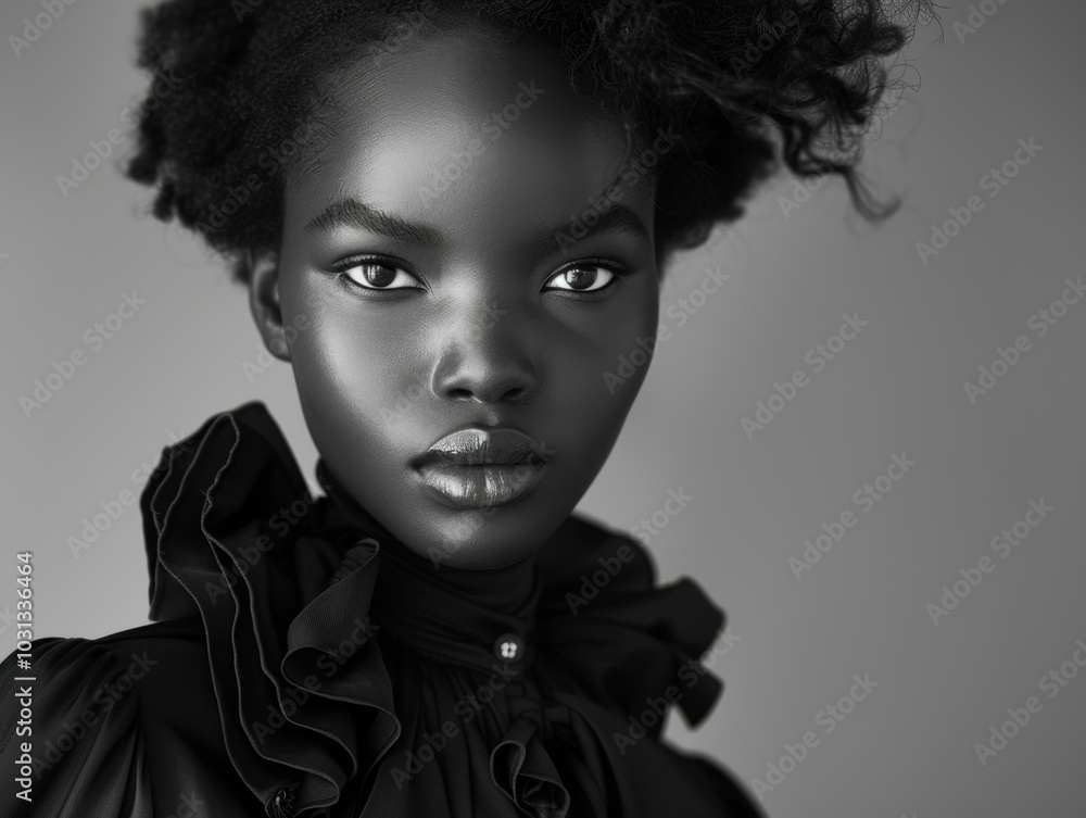 A woman with a serious expression. AI. A woman with a serious expression. AI.