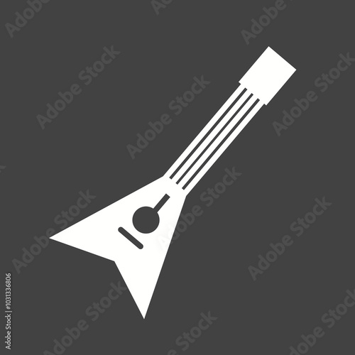 White silhouette of a musical instrument on a dark gray background.
