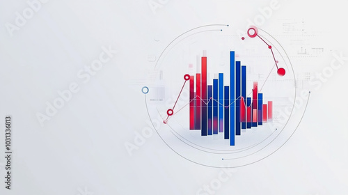 charts and graphs with statistics to innovative analyze business potential and forecast future development of companies growth.