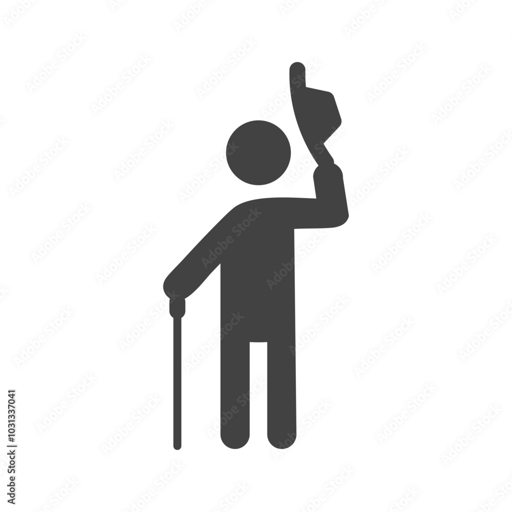 A simple silhouette of a person tipping their hat in greeting. A simple silhouette of a person tipping their hat in greeting.