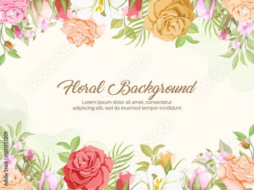 Beautifull Floral Wedding Background Template Design