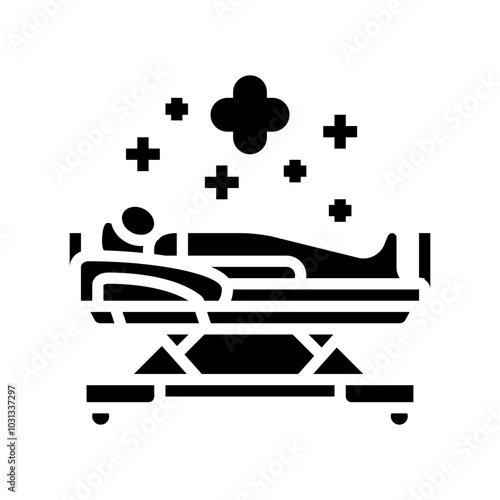 healing process cancer treatment glyph icon vector. healing process cancer treatment sign. isolated symbol illustration