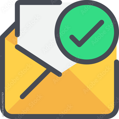 An envelope with a green check mark icon on top.