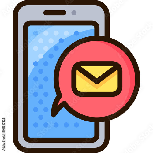 An illustration of a smartphone with an email icon popping up.