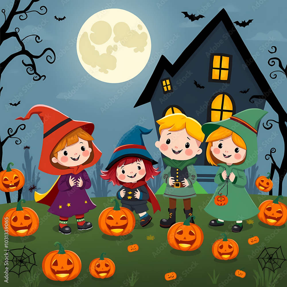 halloween background with house and pumpkin halloween background with house and pumpkin