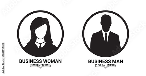 Set of vector avatar profile icon in silhouettes.men and women with business avatar profile picture.