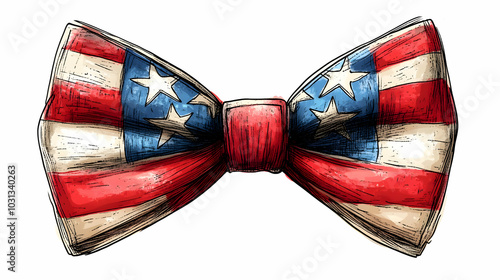 A bow tie featuring the Ame...