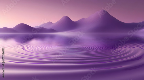 Serene purple landscape wit...