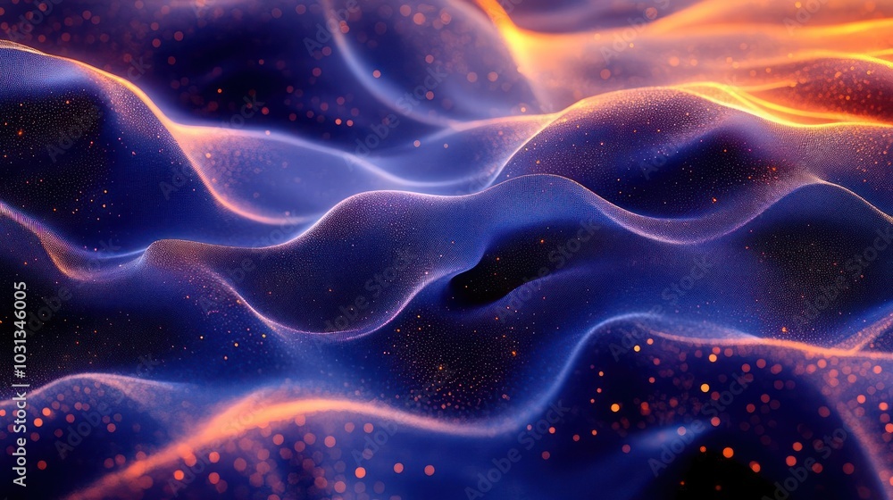 a computer generated image of a wave of blue and orange a computer generated image of a wave of blue and orange