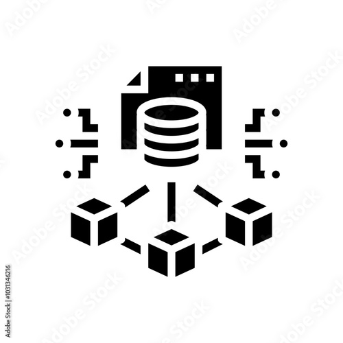 blockchain ledger cryptocurrency mining glyph icon vector. blockchain ledger cryptocurrency mining sign. isolated symbol illustration