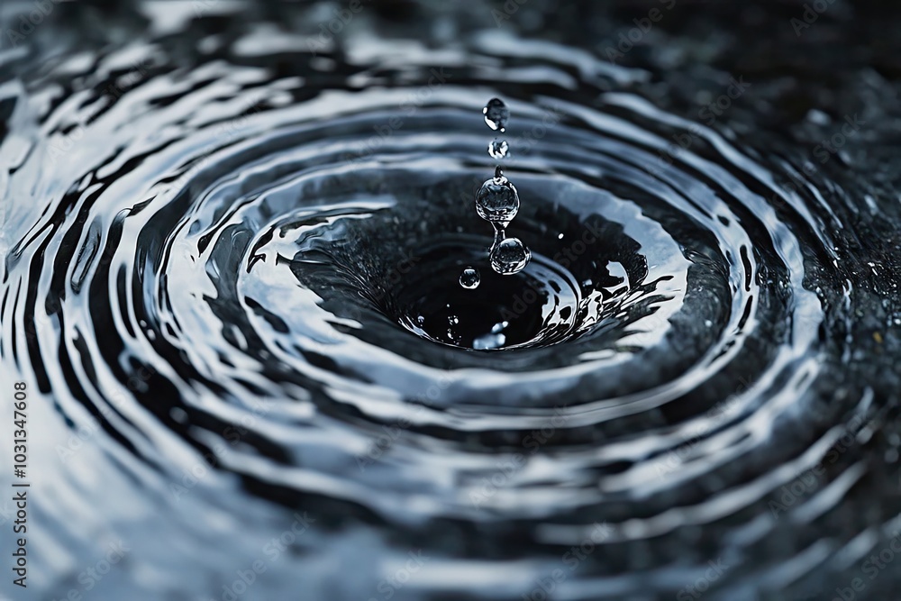 Water Droplet Impacting Still Water, Creating Ripples and a Small Vortex Water Droplet Impacting Still Water, Creating Ripples and a Small Vortex