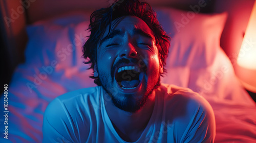 A man expressing intense em...