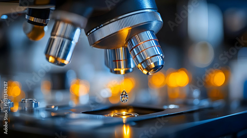 Close-up of a microscope wi...