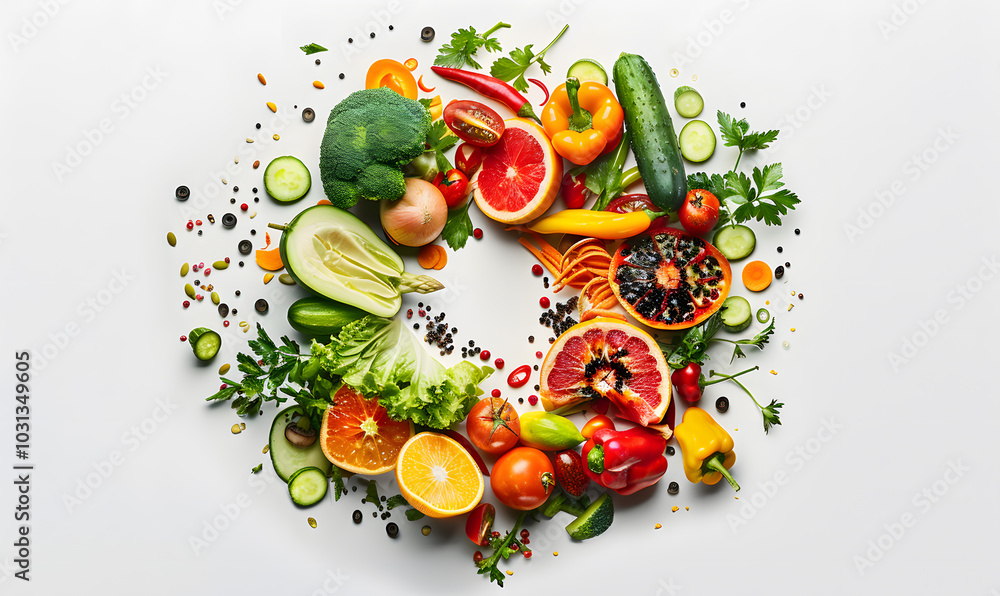 vegetable and fruits photo or illustrator on white background vegetable and fruits photo or illustrator on white background