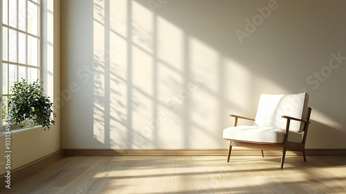 Bright, minimalistic room w...