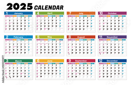 2025年カレンダー, 2025 calendar