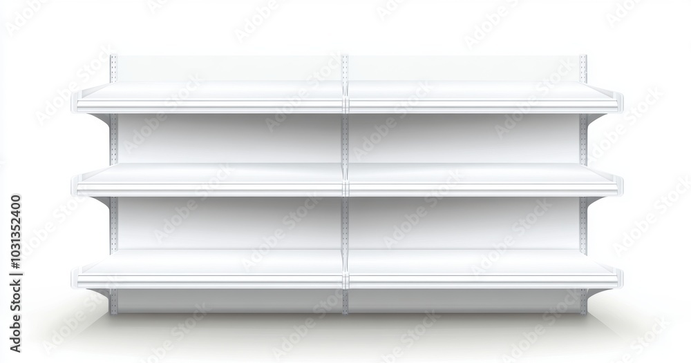 Empty Store Shelf. Empty Store Shelf.