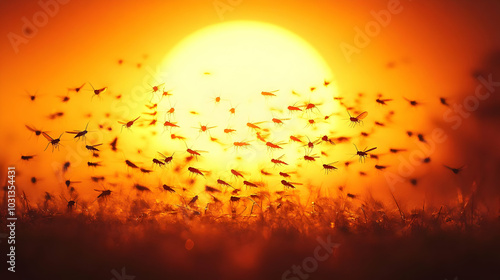 A sunset scene filled with ...