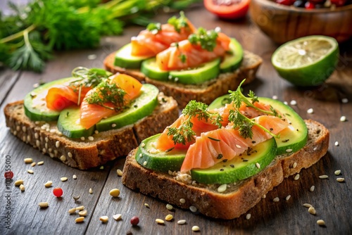 Delicious Avocado Salmon Toast on Spelt Bread - Healthy Breakfast Idea