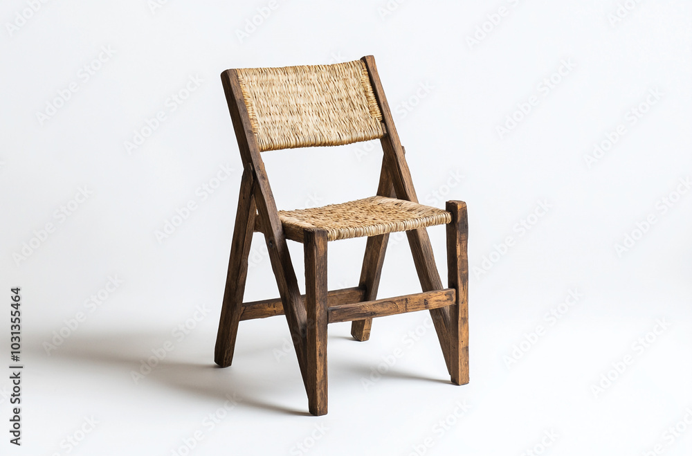 a wooden ladderback chair with a woven seat a wooden ladderback chair with a woven seat