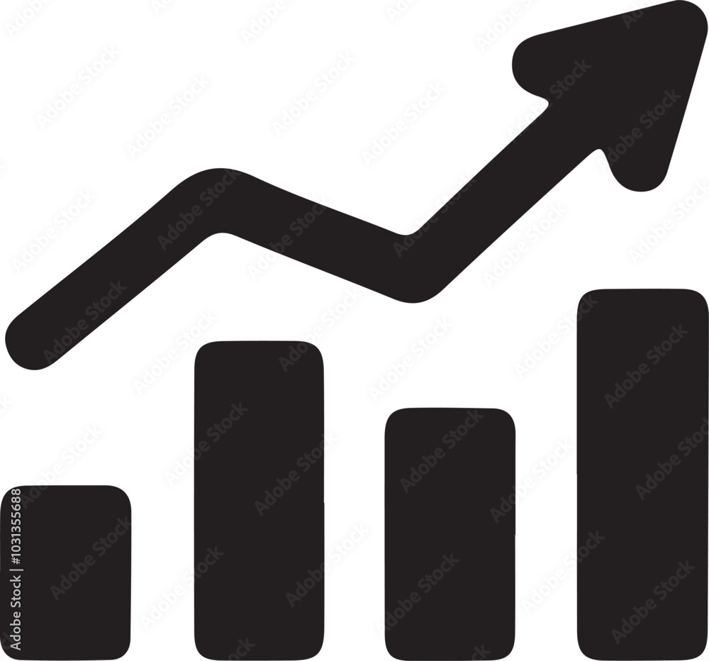 Chart icon silhouette vector style with white background Chart icon silhouette vector style with white background