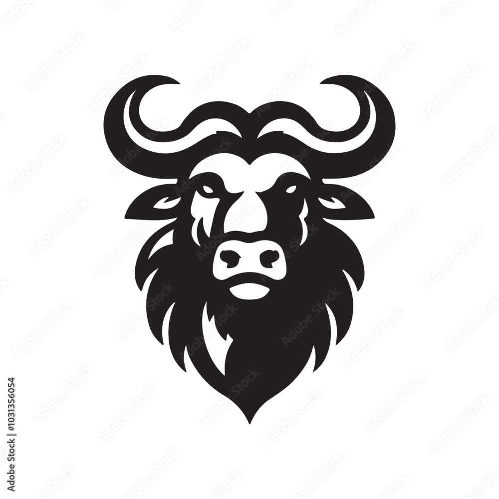 Fototapeta premium a cow head logo icon silhouette vector illustration on white 