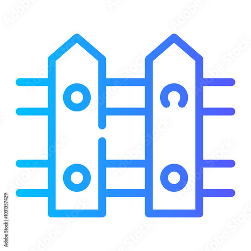fence Line Gradient Icon