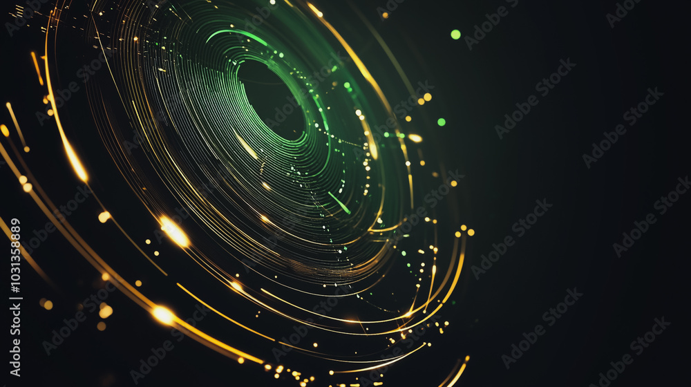 Abstract black background with Colorful circle lines. Digital future technology . Abstract business connection of lines from nodes innovation of communication in the network Abstract black background with Colorful circle lines. Digital future technology . Abstract business connection of lines from nodes innovation of communication in the network