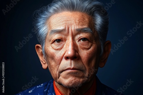 Hyper-detailed portrait of an elderly man, capturing every wrinkle and strand of hair