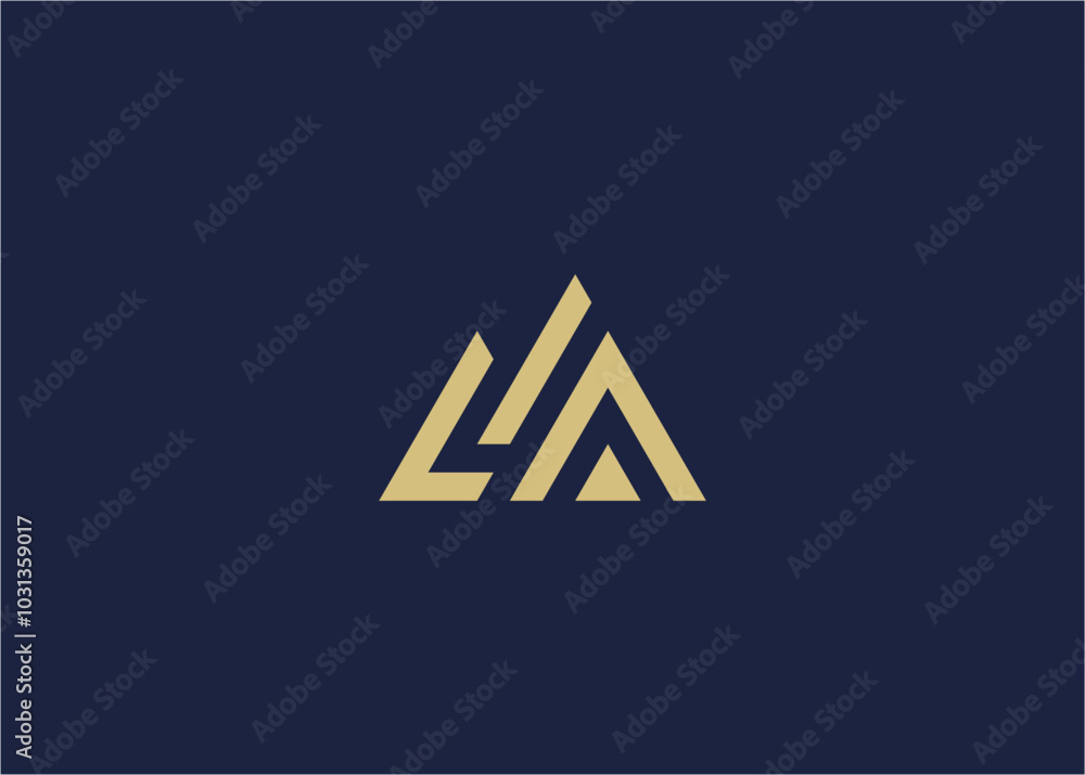 A minimalist logo design featuring geometric shapes in gold on a dark background. A minimalist logo design featuring geometric shapes in gold on a dark background.