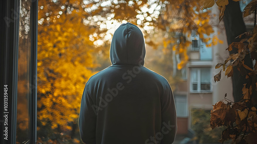A person in a hoodie stands...