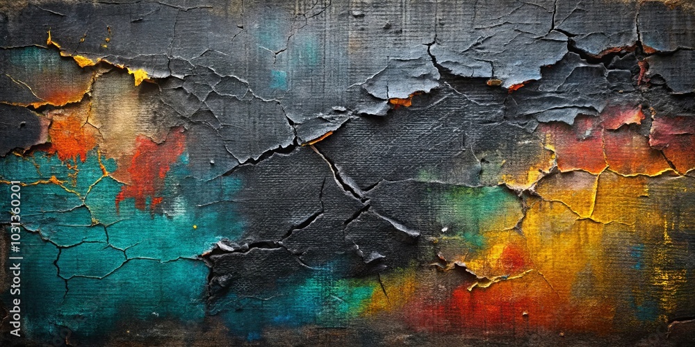 The Abstract Dance of Time A Textured Canvas of Cracked and Faded Hues The Abstract Dance of Time A Textured Canvas of Cracked and Faded Hues