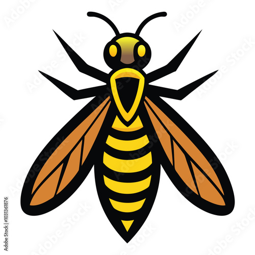 Solid color Wasp animal vector design