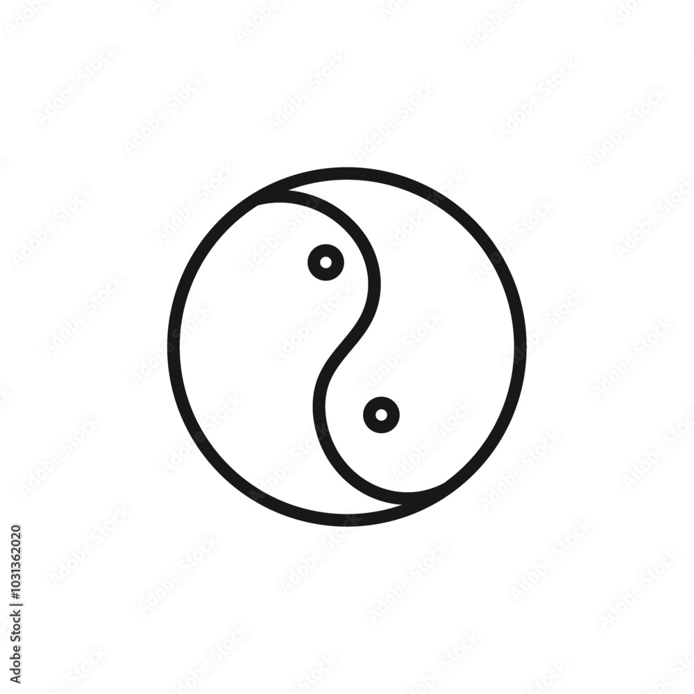 Yin yang icon Thin line flat illustration Yin yang icon Thin line flat illustration